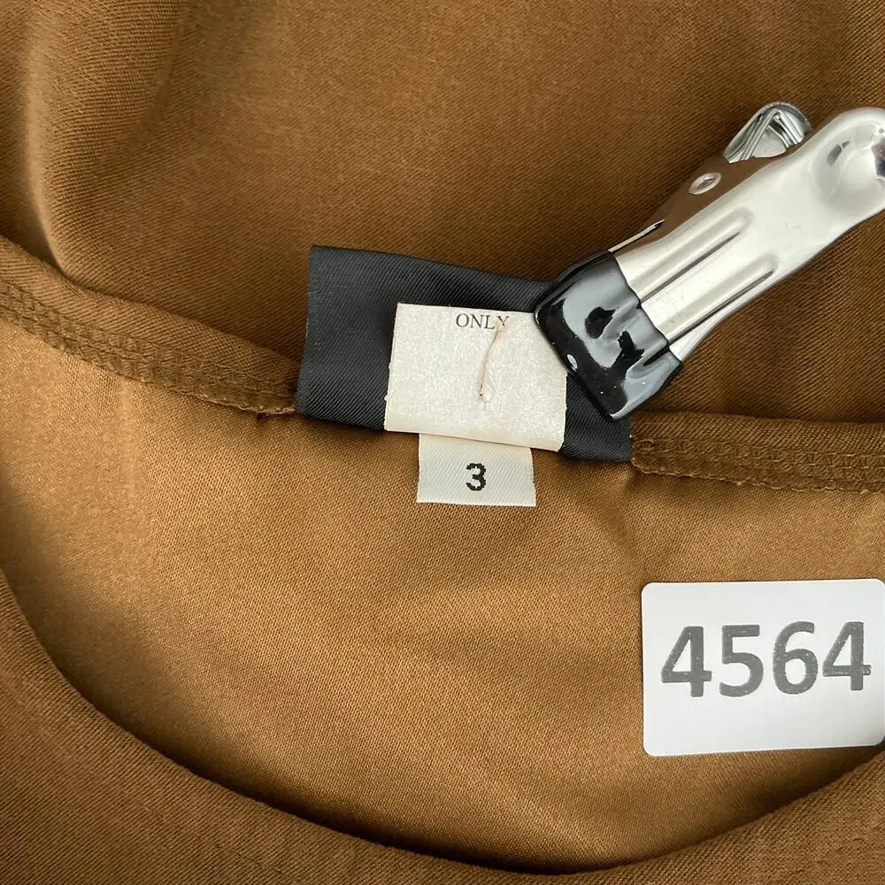 AHNI USA Top Womens 3 / XL Brown Microsuede Artsy Graphic Asymmetrical Hem Boho - Picture 10 of 11